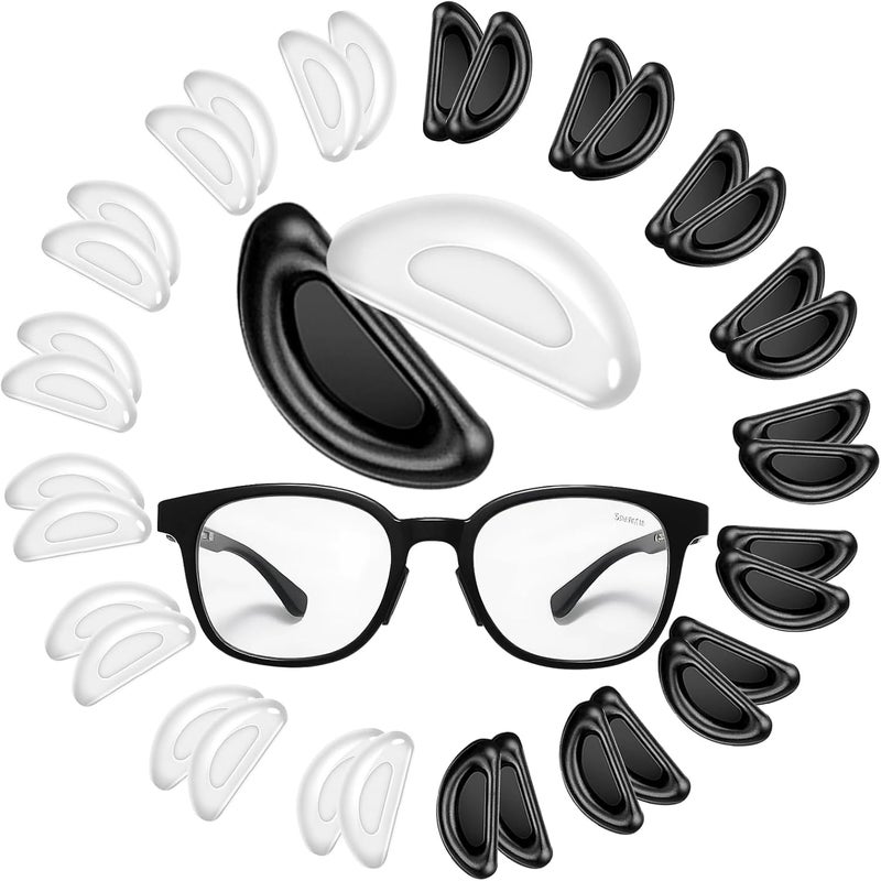 topstart Store 20 Pairs Eyeglass Nose Pads for Glasses - 1.0mm Ultra Thin Silicone Anti-Slip Stick On Nose pad Replacement Adhesive Nosepads for Plastic Frames Reading Glass Sunglasses - Image 1